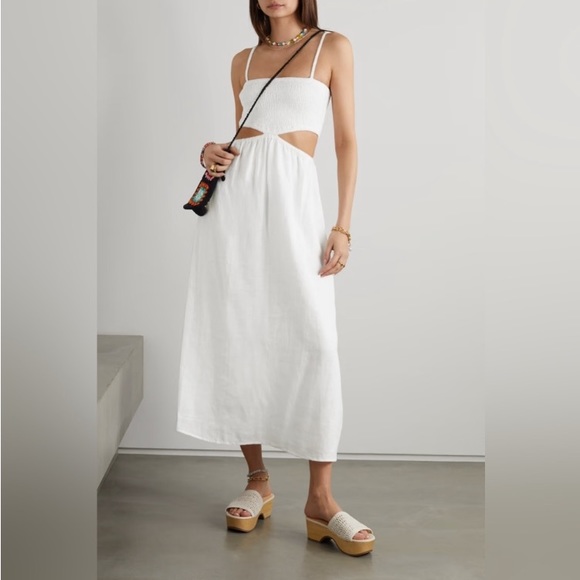 Faithfull the Brand Dresses & Skirts - Faithfull The Brand Tayari Midi Dress In Plain White